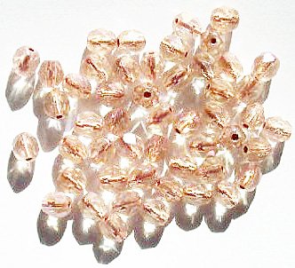 50 6mm Faceted Copper Lined Crystal AB Firepolish Beads