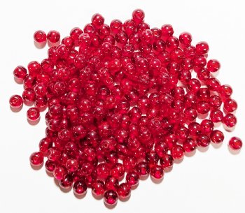 100 4mm Siam Red Lustre Round Glass Beads