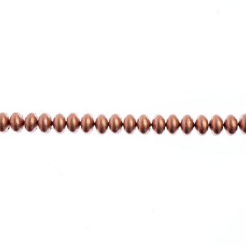 44, 4x6mm Metallic Copper Bronze Candy Oval Glass Beads