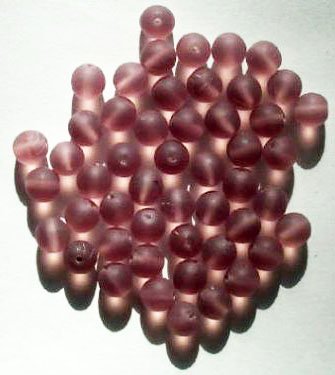 25 8mm Transparent Matte Light Amethyst Round Glass Beads