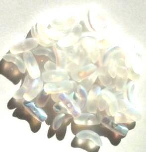 50 10mm Transparent Matte Crystal AB Angel Wing Beads