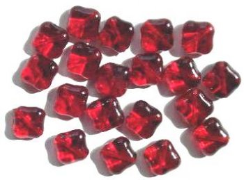 20 11mm Flat Puffed Diamond Red with Speckles