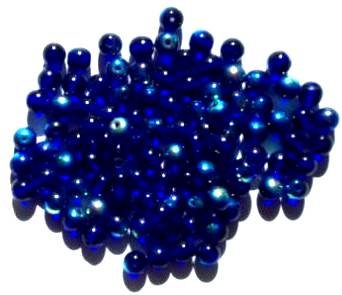 50 6mm Transparent Cobalt AB Round Glass Beads