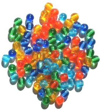 50 6mm Round Transparent Summer Bead Mix