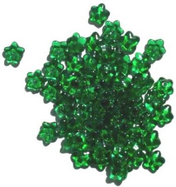 50 3x8mm Emerald Cupped Flowers
