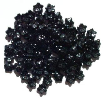 100 3x7mm Black Cupped Flower Beads