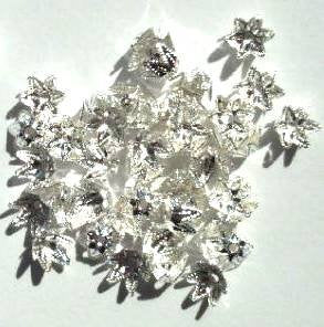 50 4.5x7mm Silver Plated Bead Caps