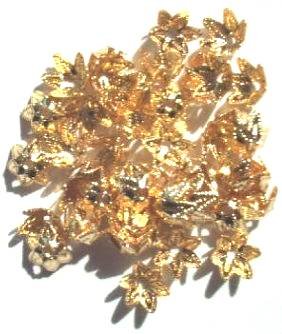 50 4.5x7mm Gold Plated Bead Caps
