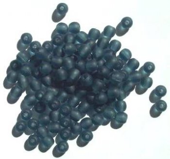 50 6mm Matte Montana Blue Round Glass Beads