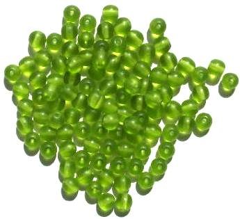 50 6mm Matte Olive Round Glass Beads