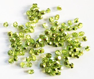100 4mm Faceted Half Mirror Coated Olive Beads