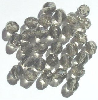 25 8mm Faceted Black Diamond Firepolish Beads