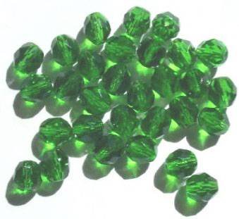 25 8mm Faceted Green Firepolish Beads