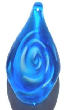 1 33x18mm Blue Lampwork Pendant