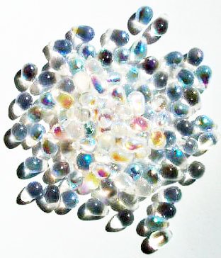 100 4x6mm Transparent Crystal AB Drop Beads