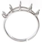 1 Nickel Adjustable Ring with two Wide Rows of Five Loops