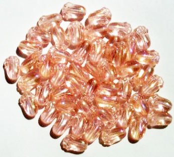 50 12mm Transparent Pink AB Tulip Beads