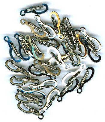 25 14mm Self Closing Nickel Clasps