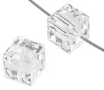 2 6mm Crystal Moonlight Swarovski Cubes