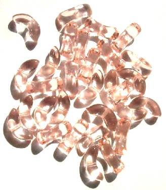 30 14mm Transparent Rose Pink Angel Wing Beads