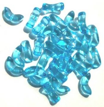 30 14mm Transparent Aqua Angel Wings Beads