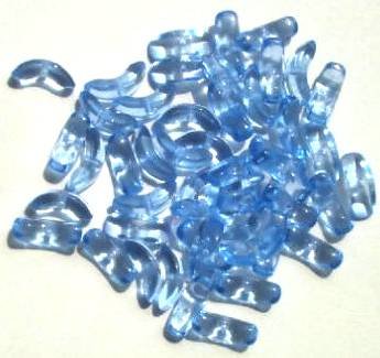 50 10mm Light Sapphire Angel Wing Beads
