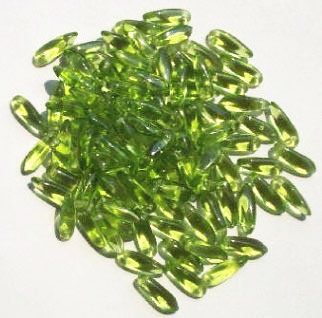 100 3x11mm Transparent Olive Dagger Beads
