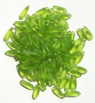100 3x11mm Matte Transparent Olive Dagger Beads