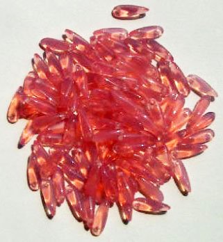 100 3x11mm Milky Pink Opal Dagger Beads