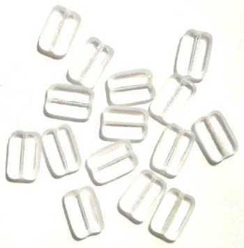 15 12mm Transparent Clear Rectangle Window Beads