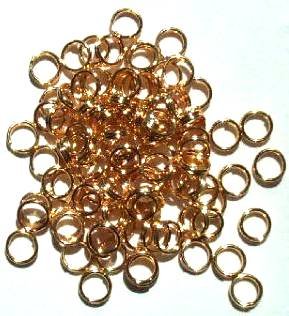 100 5mm Gold Plated Split Rings
