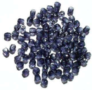 100 4mm Faceted Two Tone Amethyst & Grey Firepolish Beads