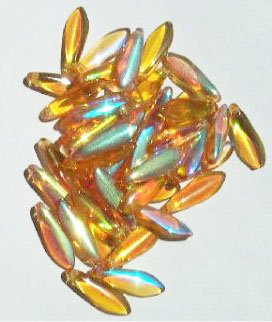 50 5x16mm Transparent Topaz AB Dagger Beads