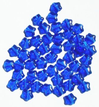 50 8mm Transparent Sapphire Star Beads