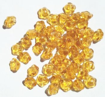 50 8mm Transparent Topaz Button Flower Beads