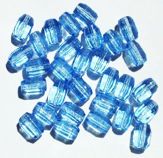 30 10x7mm Light Sapphire Faceted Oval Beads