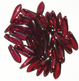 50 5x16mm Transparent Garnet Dagger Beads