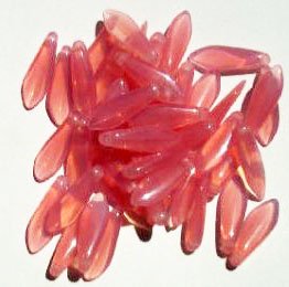 50 5x16mm Milky Pink Opal Dagger Beads