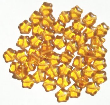50 8mm Transparent Topaz Star Beads
