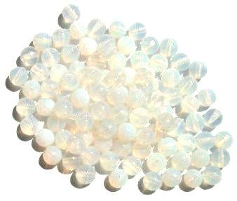 50 6mm Milky Opal White Round Glass Beads