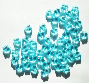 50 8mm Transparent Aqua Star Beads
