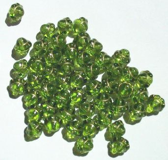 50 7mm Olive & Gold Saturn Beads