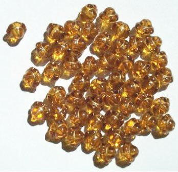 50 7mm Topaz & Gold Saturn Beads