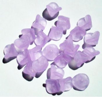 25 9mm Transparent Matte Alexandrite Three Petal Flower Drop Beads