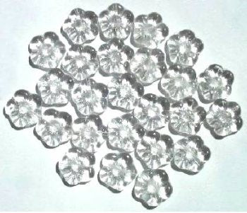25 15mm Transparent Crystal Flower Beads
