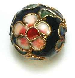 4 16mm Black Cloisonné Rounds