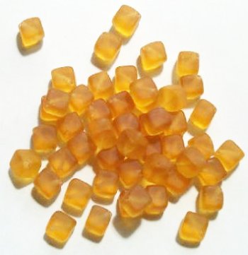 50 8mm Diagonal Hole Matte Topaz Cube Beads