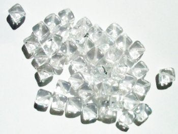50 8mm Diagonal Hole Crystal Cube Beads