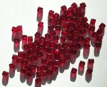 100 5mm Transparent Garnet Cube Beads