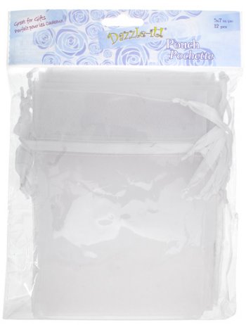 Dazzle-It! 12 Piece 5x7 Inch White Sheer Gift Bags